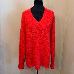 Aerie Teddy Boucle Oversize V-neck Sweater sz M